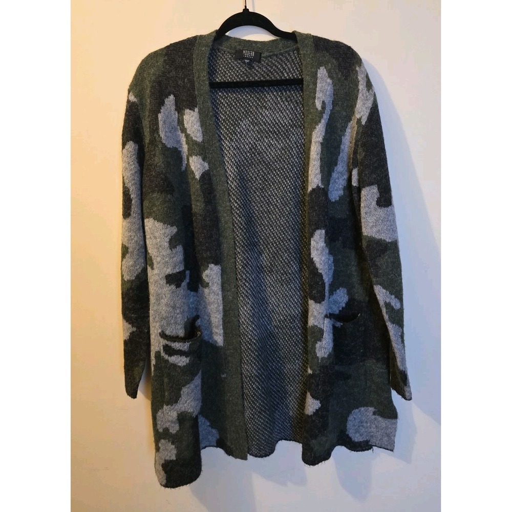 Modern Canvas Sweater knit cardigan‎ camouflage Army Camo size large